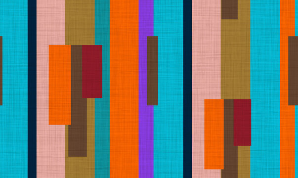Geometric colorfull, texture linho