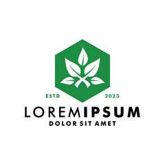 Abstract green leaf logo icon vector design. Landscape design, garden, Plant, nature and ecology vector logo.