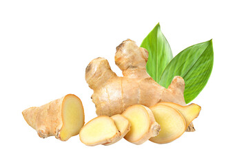 ginger herb with leaf on transparent png