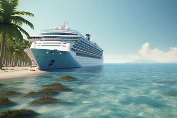 cruise ship in the sea, ai generative