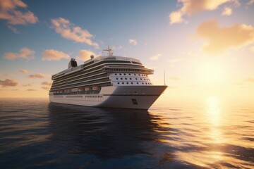 Fototapeta na wymiar cruise ship in the sea, ai generative
