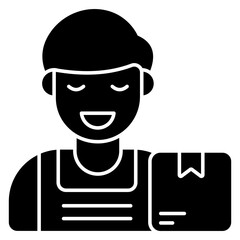 A unique design icon of delivery man