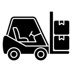 Modern design icon of forklift truck