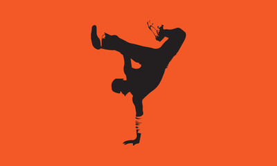 silhouette dance movement design with hands down feet up