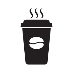 Coffee cup vector icon. Paper coffee cup icon isolated on white background.