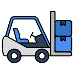 Modern design icon of forklift truck