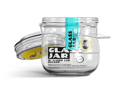 Glass Jar Mockup With Cap