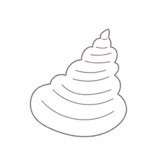 貝がらの手書き線画ベクターイラスト／単色