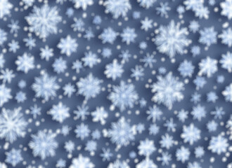 Naklejka na ściany i meble White snowflakes on a blue background