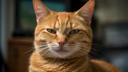 Orange tabby cat. AI generated illustration