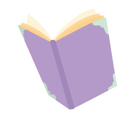 Open book with Purple cover