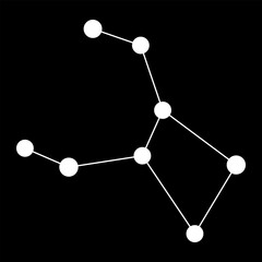 Crater constellation map. Vector illustration.