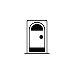 Door icon design with white background stock illustration