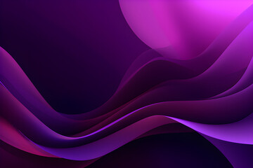 Generative AI illustration. Abstract geometry pattern purple color neon waves light