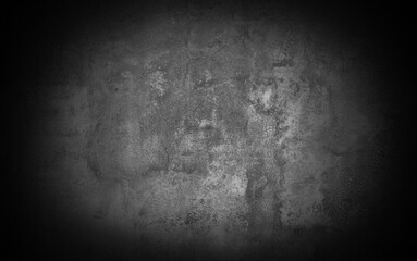 Old wall texture cement dark black gray background abstract grey color design are light with white gradient background.