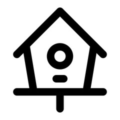 Bird house in outline icon