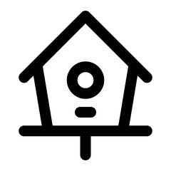 Bird house in outline icon
