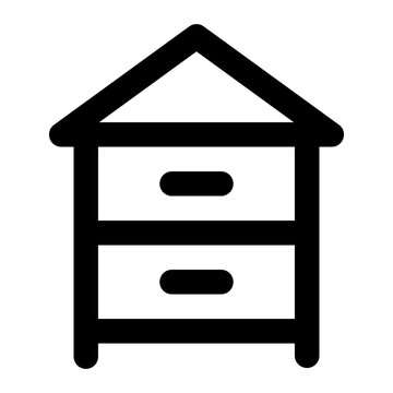 recommend clip art: Apiary in outline icon. Agriculture, farming, beehive