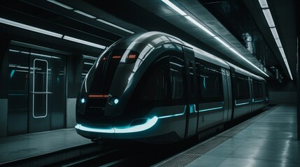 Modern Futuristic Train Generative AI