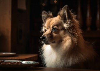 Portrait of a dog. Generative AI.