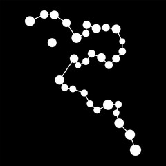 Eridanus constellation map. Vector illustration.