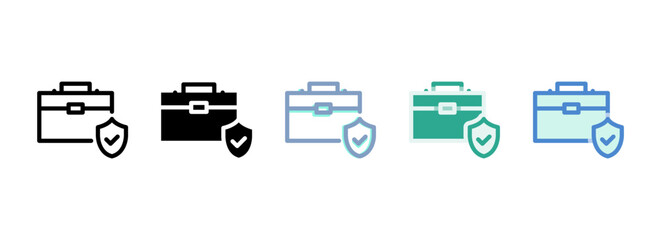 Simple vector icon on a theme briefcase, portfolio