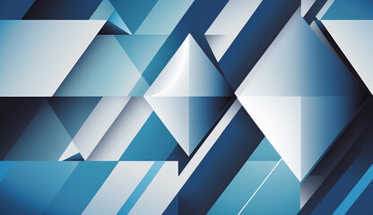Blue and white abstract geometric background. Generative AI