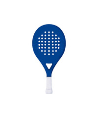 Blue padel rackets isolated on the white background. Summer sport and activity