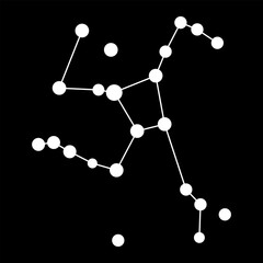 Hercules constellation map. Vector illustration.