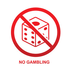 No gambling sign isolated on background vector illustration.