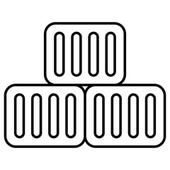 An editable design icon of cartons