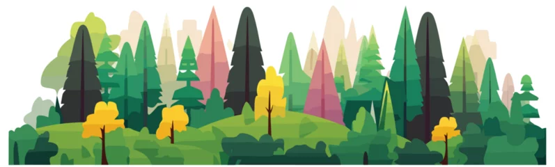 Rolgordijnen Forest wood vector simple illustration wide © Zaharia Levy