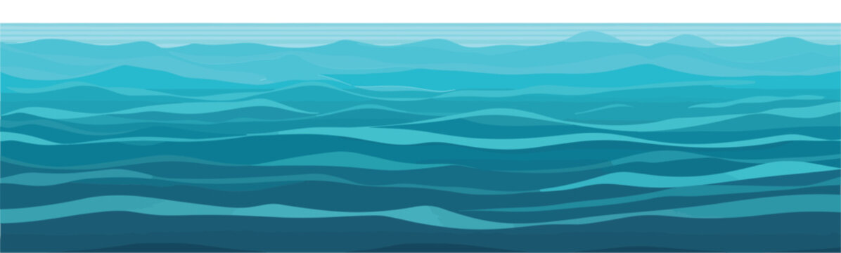 Vector calm ocean wide illustration