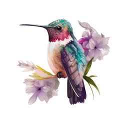 Fototapeta na wymiar Hummingbird Watercolor Clipart, Hummingbird Clipart