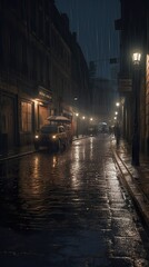 Fototapeta premium Verregnete Stadt