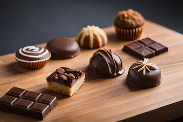 Close-up shots of various types of chocolates, highlighting their unique textures and flavors