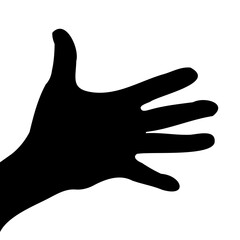 Palm gesture stencil - raised hand with spread fingers. Signs and symbols. Vector illustration of emotional expressions with gestures. Icon for design