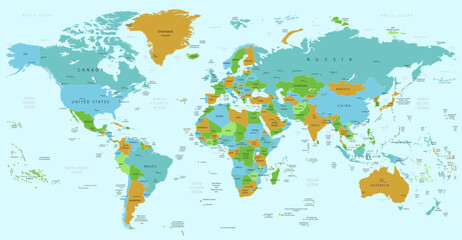 world map with splashes