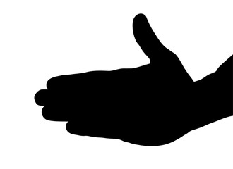 Palm gesture stencil - hand right or left. Signs and symbols. Vector illustration of emotional expressions with gestures. Icon for design