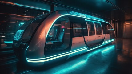 Fototapeta na wymiar Modern Futuristic Train Generative AI