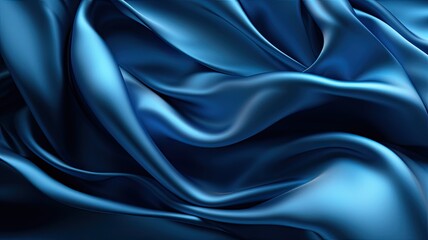 Obraz premium blue silk satin fabric textture for background. Generative AI