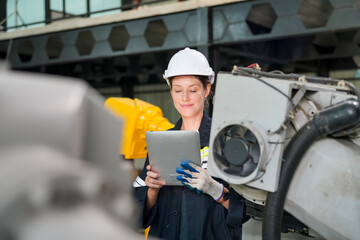 Robotic Arm production lines modern industrial technology. AI Automated production