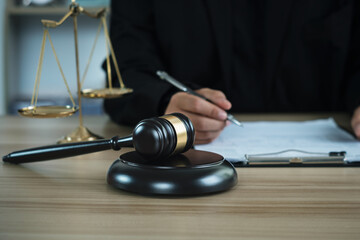 Law. justice and legal concept. case reports on the desk. modern legal books. Judge Cavell. Judicial Balance.  and Legal Consultation.