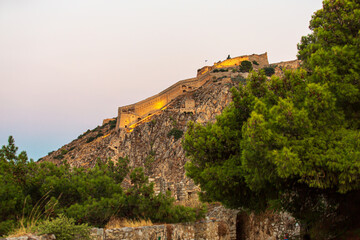 Obraz premium Palamidi castle on the hill of Nafplio, Greece