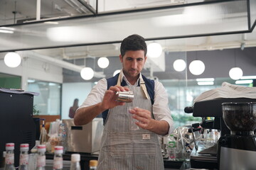 Modern small business, cafe and work outdoor, new normal and startup