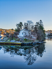 House on a small rocky islands in Alver, Alversund, Bergen, Norway.tif