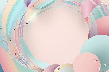 Generative Party Invitation: Colorful Pastel Stripes & Dots on Blank Copy Space Background, Generative AI