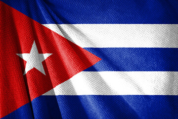 Cuba flag on towel surface illustration