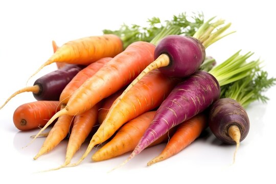 Bunch Of Carrots On A White Background