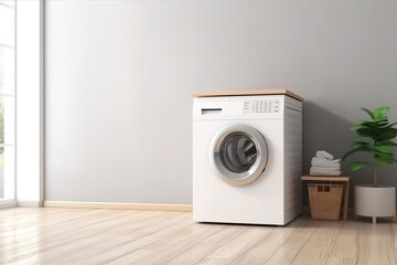 washing machine and laundry. generative ai. - obrazy, fototapety, plakaty